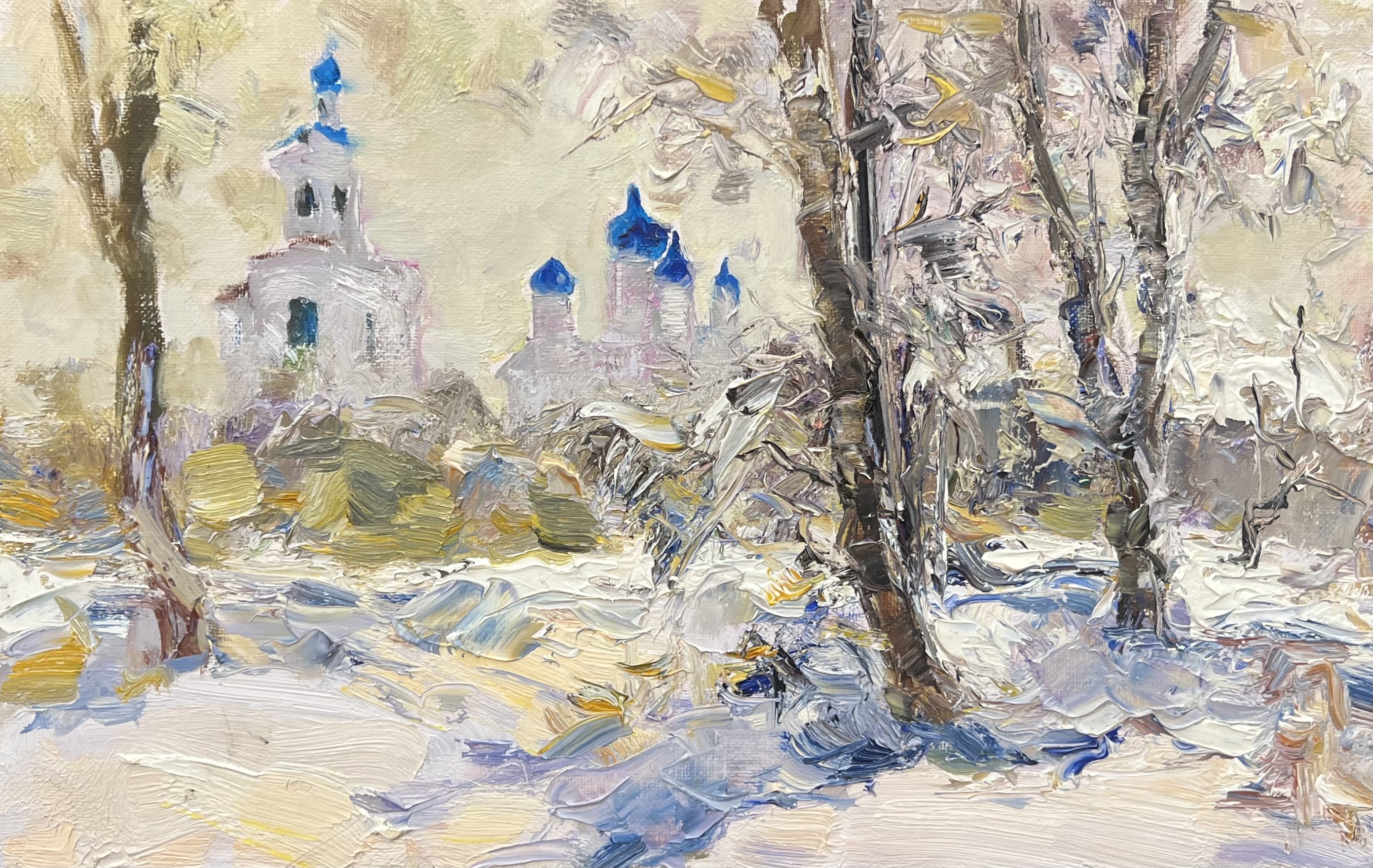 Church with Blue Domes - 1, Tuman Zhumabaev, Buy the painting Oil