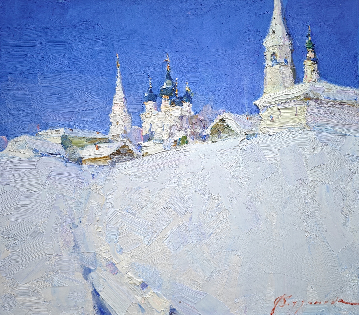 A frosty day. Suzdal - 1, Olga Kuzmina, Buy the painting Oil