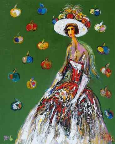 The lady with apples