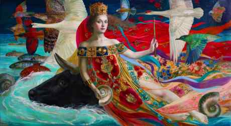 The Abduction of Europa (in red)