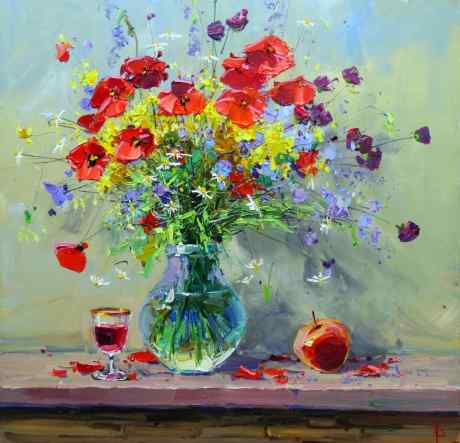 A Bouquet with Poppies