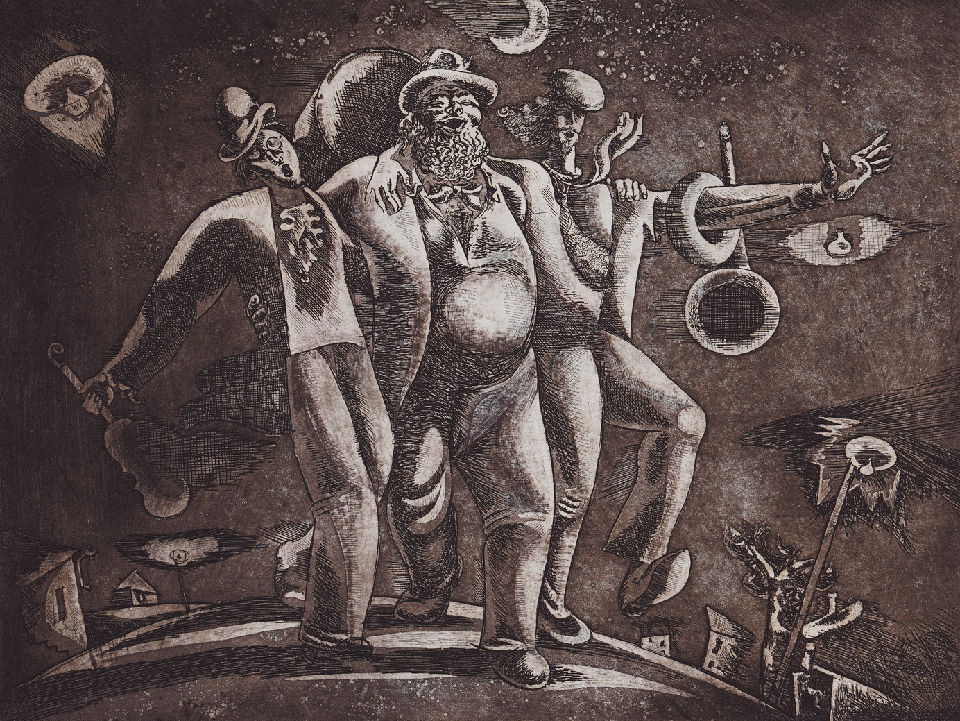 Tipsy Musicians - 1, , Buy the painting Etching