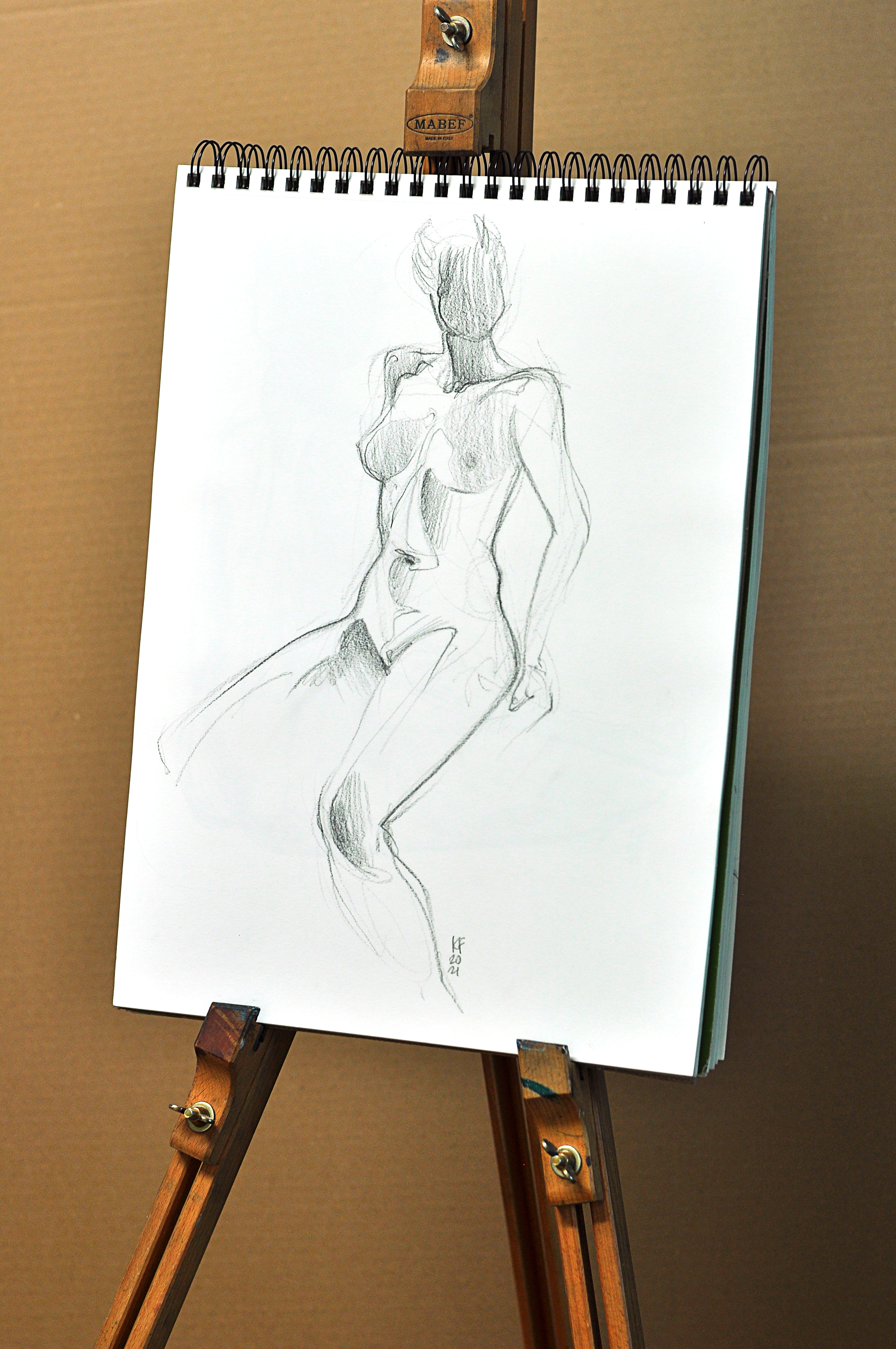Sketch of a female nude figure 
